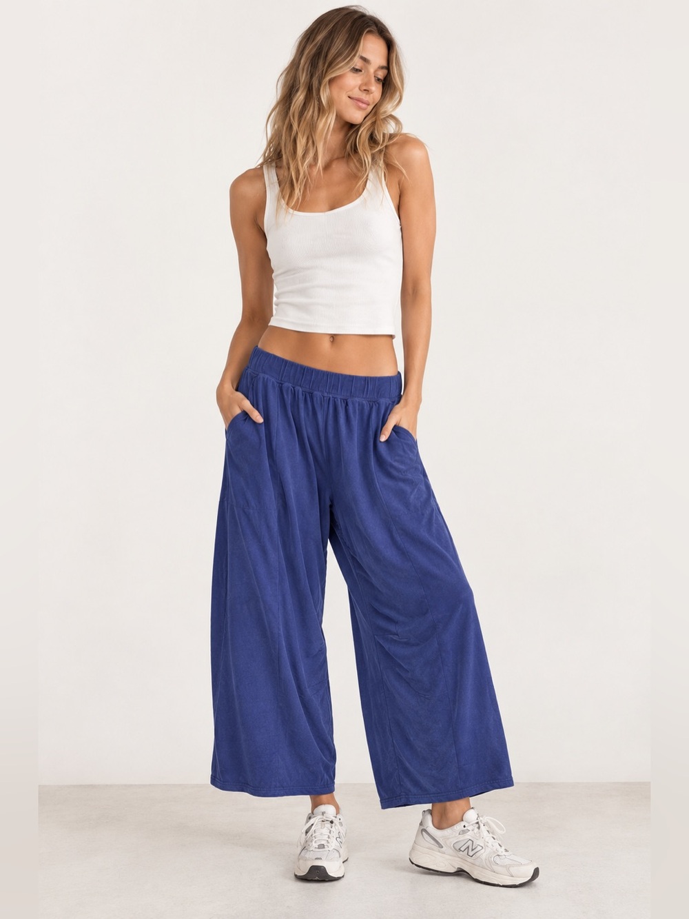 🌿 Free People Movement Pull On Wide Leg Cropped Pants Size S 20” Inseam 🌿